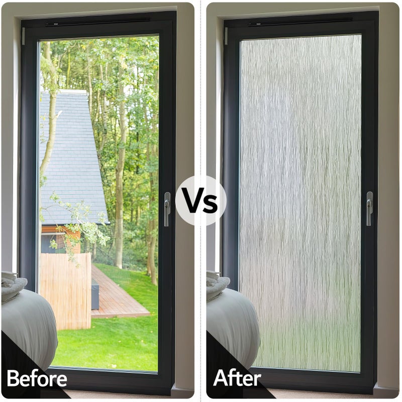 VELIMAX Frosted Window Privacy Film Non Adhesive Window Cling Removable Glass Covering Clear Water Opaque Window Film for Home Anti UV 35.4x78.7 inches - Image 3